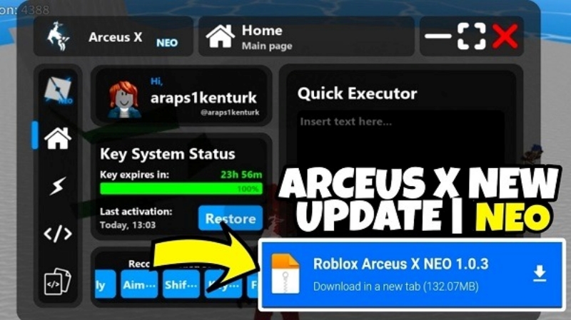 Tải Arceus X NEO APK Mới Nhất Cho Android, Hướng Dẫn Get Key A-Z v1.9.6 2 Arceus X