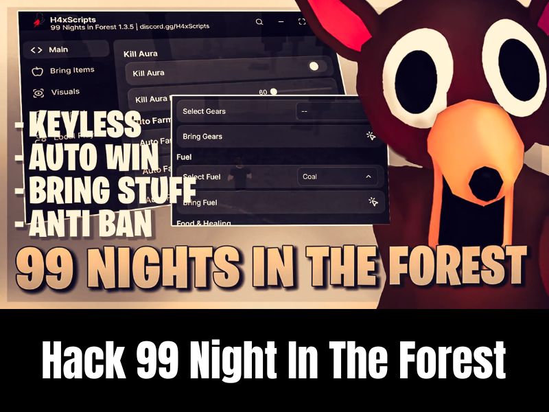 Tải Hack 99 Night in the Forest APK + Script (Auto Farm, Auto Win, Kill Aura) 3 Phiên Bản Hack 99 Nights in the Forest Có Những Tính Năng Gì?