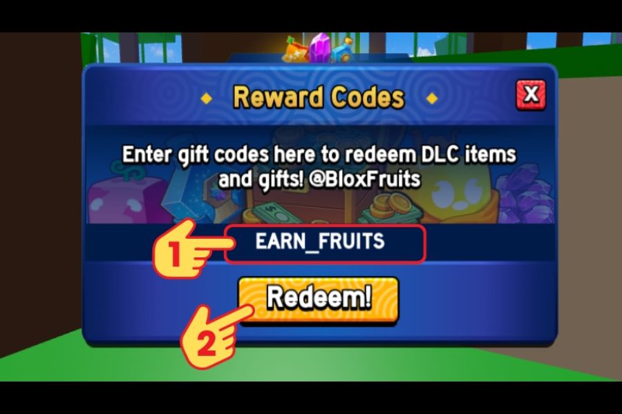 Code Blox Fruits mới nhất 12/2025: Cách nhập nhận x2 EXP, reset chỉ số 5 Nhấn vào biểu tượng nhập code và dán code vào ô trống