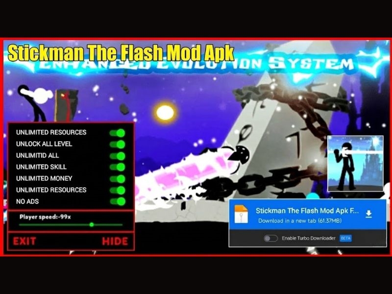 Tải Stickman The Flash MOD APK v1.78.24 (Vô Hạn Tiền, Kim Cương, Bất Tử) 4 Hack Stickman The Flash